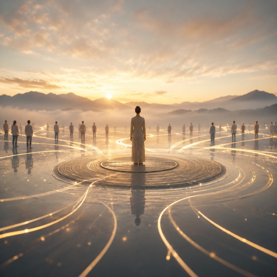 A contemplative scene representing connection and creating a lasting movement